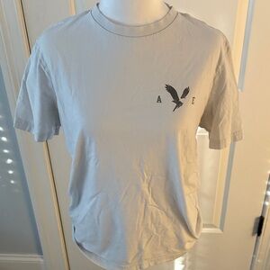 American Eagle Outfitters Gray Logo Tee